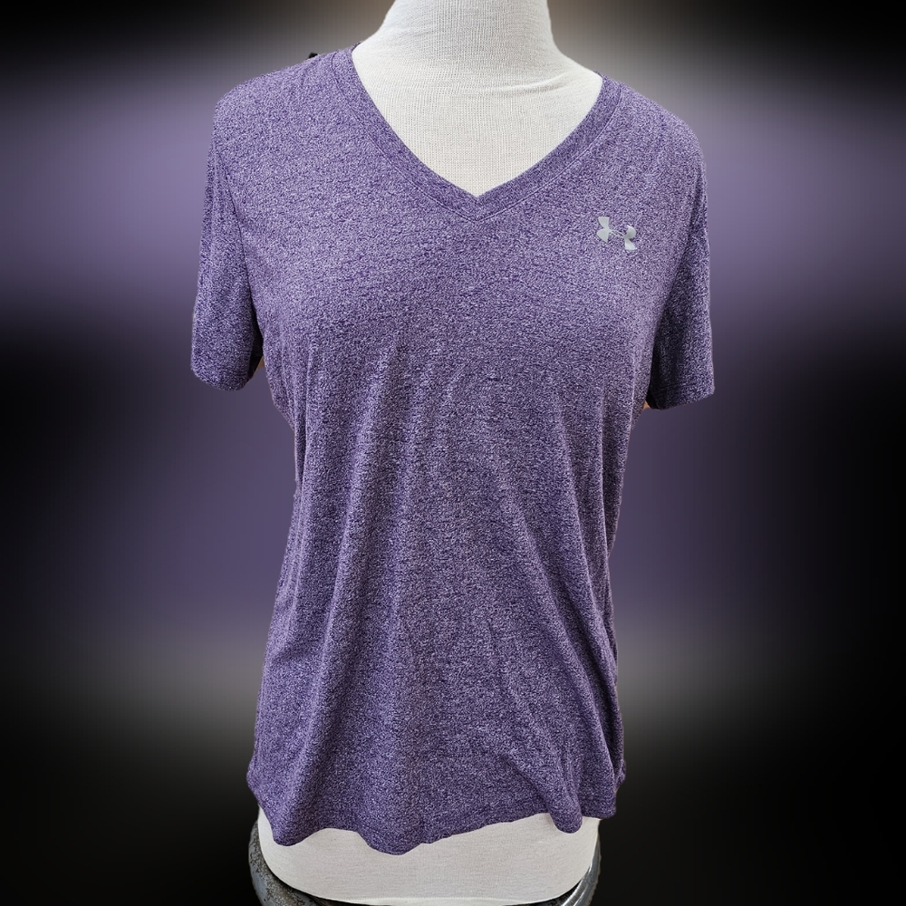 Under Armour Women's Heathered Purple V-Neck Tee